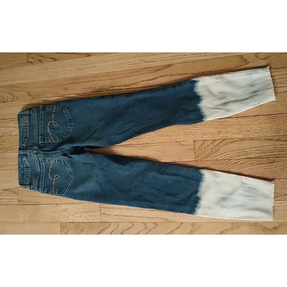 Justice Tie-Dye Jeans Denim Girls 10 Slim Mid Rise Jegging Bottom Bleached Legs - Picture 5 of 9